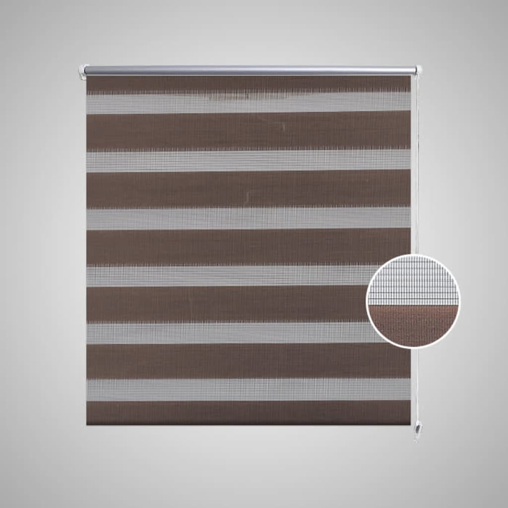 Roleta den a noc / Zebra / Twinroll 120x175 cm kávová
