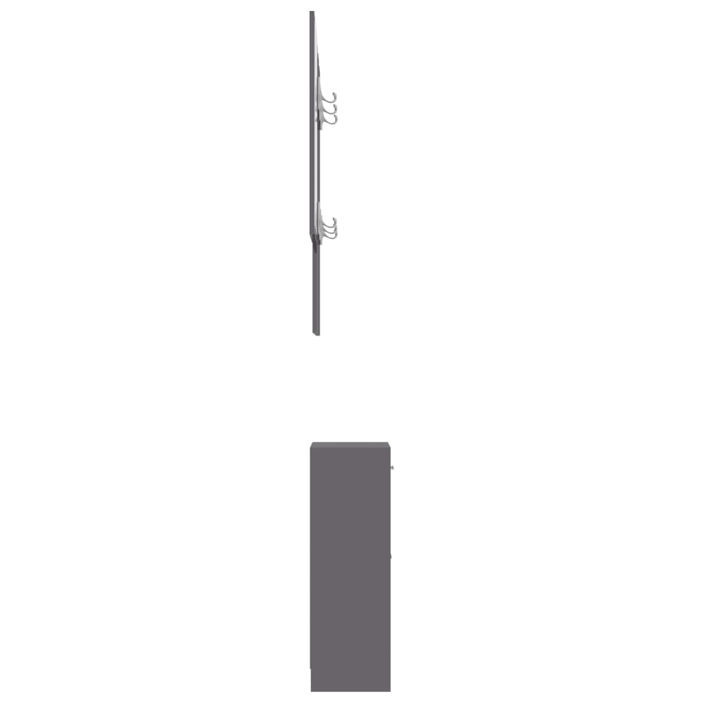 vidaXL Nábytek do předsíně šedý vysoký lesk 100x25x76,5 cm dřevotříska