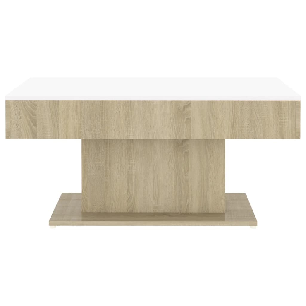 vidaXL Konferenční stolek bílý a dub sonoma 96x50x45 cm dřevotříska