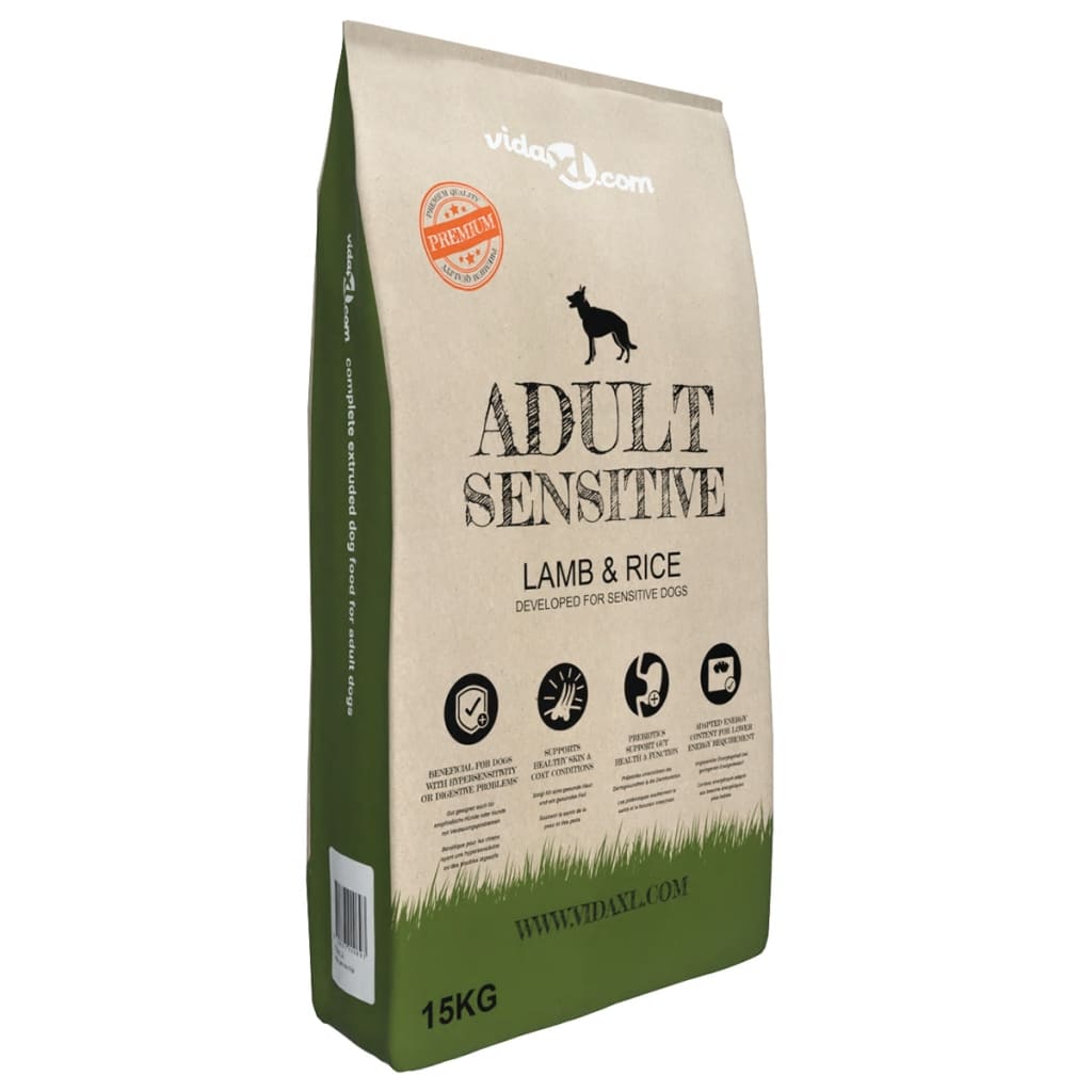 vidaXL Prémiové suché krmivo pro psy Adult Sensitive Lamb & Rice 15 kg