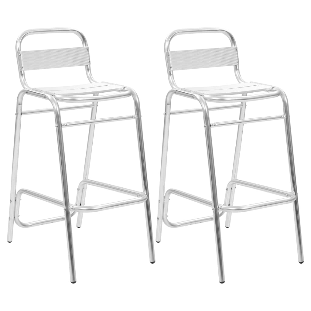 vidaXL Stohovatelné barové stoličky 2 ks hliník