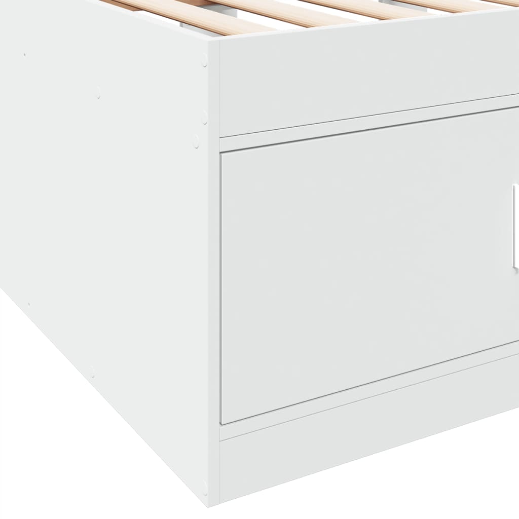 vidaXL Válenda se zásuvkami bílá 90 x 200 cm kompozitní dřevo