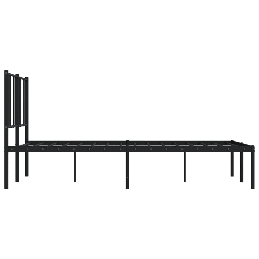 vidaXL Kovový rám postele s čelem černý 140 x 190 cm