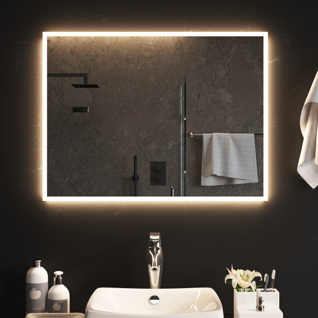 vidaXL Koupelnové zrcadlo s LED osvětlením 80x60 cm