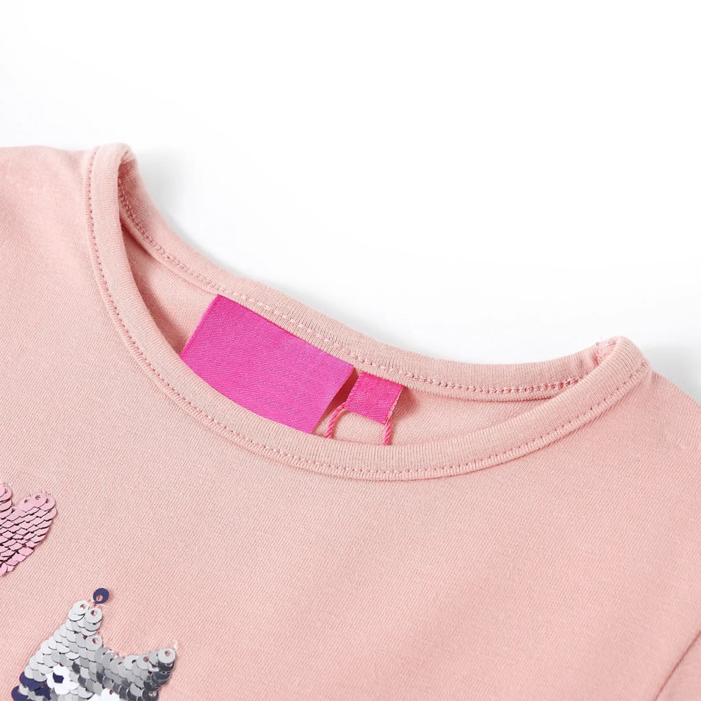 Dětské tričko s dlouhým rukávem světle růžové 92