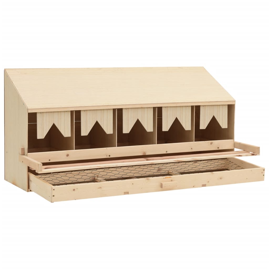 vidaXL Snáškové hnízdo 5 boxů 117 x 33 x 54 cm masivní borové dřevo