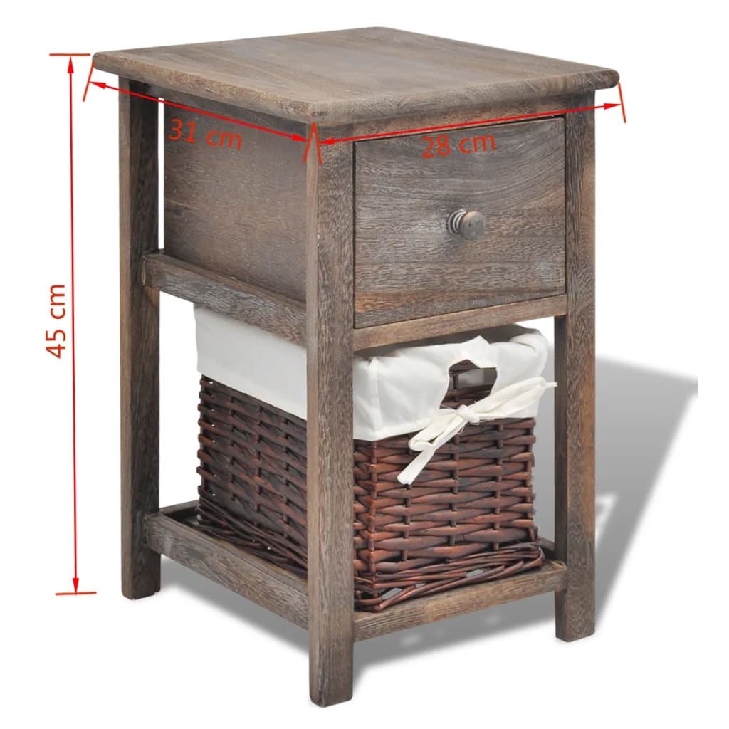 vidaXL Noční stolek dřevěný hnědý