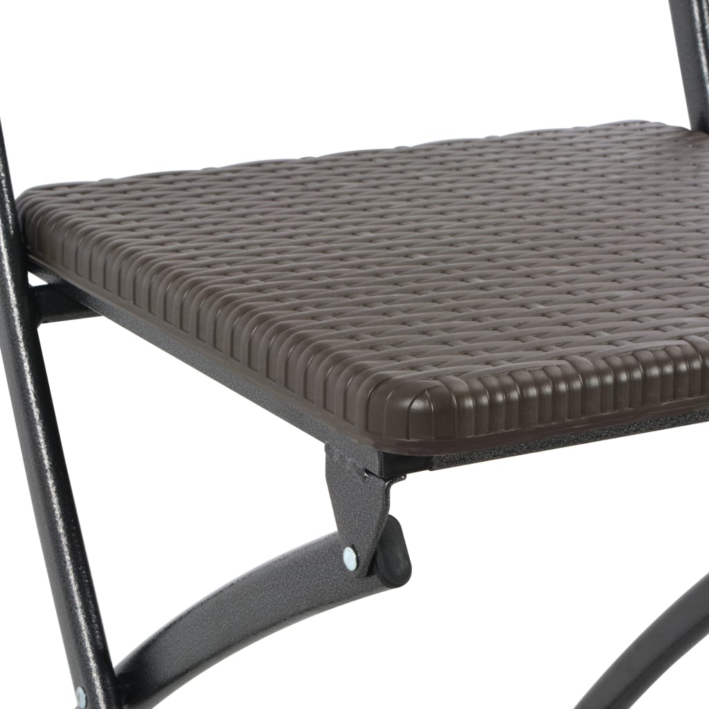 vidaXL Skládací zahradní židle 2 ks HDPE a ocel hnědé