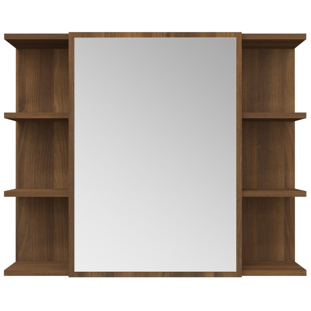 vidaXL Koupelnová zrcadlová skříňka hnědý dub 80x20,5x64 cm kompozit