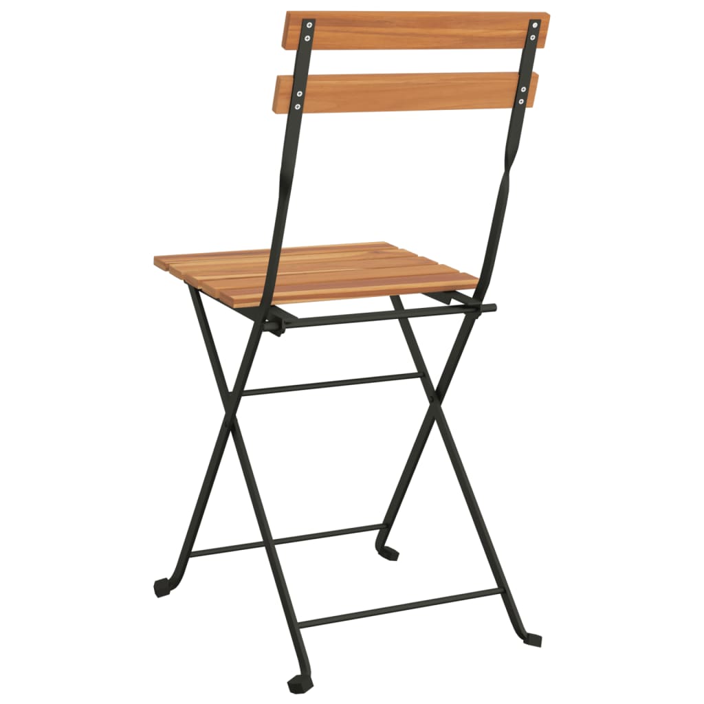 vidaXL Skládací bistro židle 8 ks masivní teakové dřevo a ocel