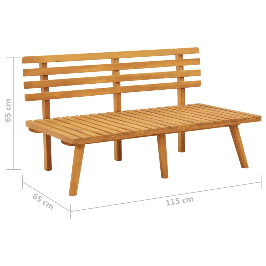 vidaXL Zahradní lavice s poduškami 115 cm masivní akáciové dřevo