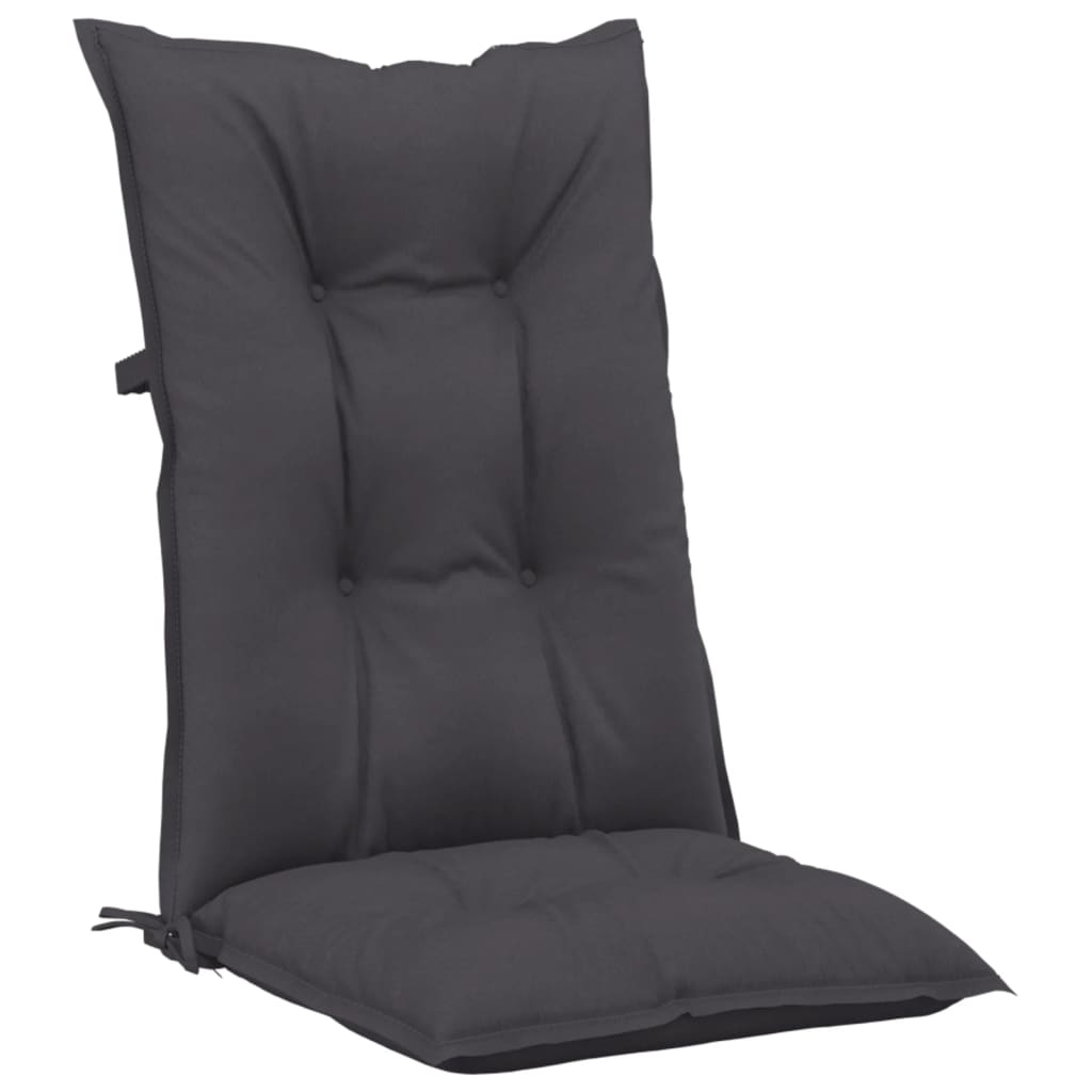vidaXL Podušky na židli vysoké opěradlo 4 ks antracitové 120x50x7 cm