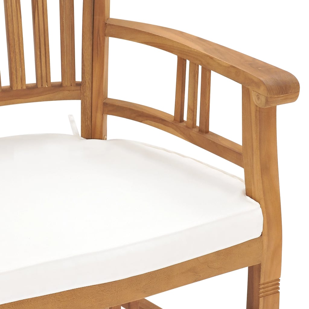 vidaXL Zahradní židle 2 ks s krémově bílými poduškami masivní teak