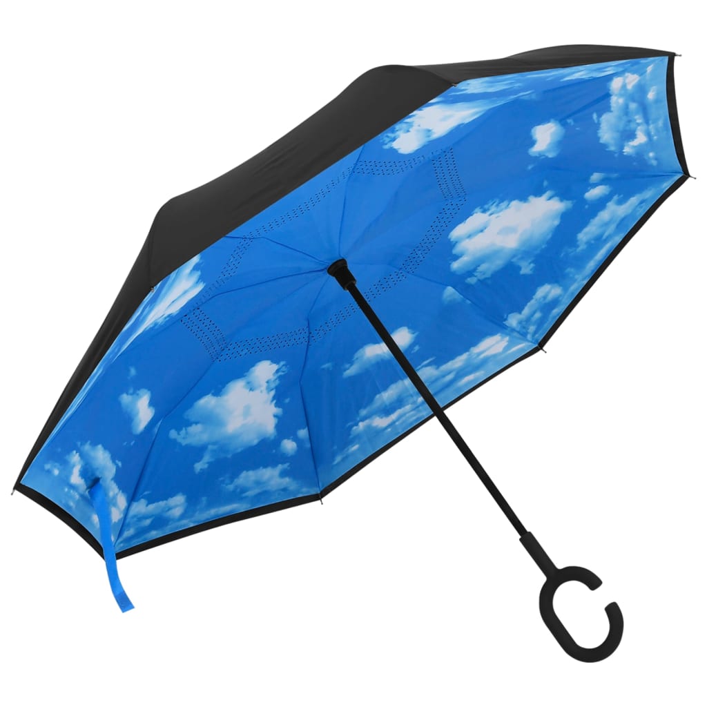vidaXL Deštník s rukojetí ve tvaru C černý 108 cm