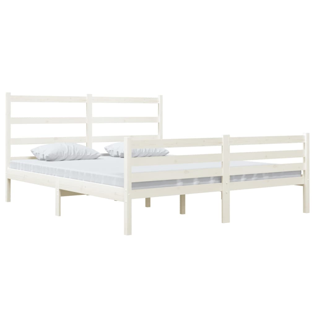 vidaXL Rám postele masivní borovice 140 x 190 cm bílý