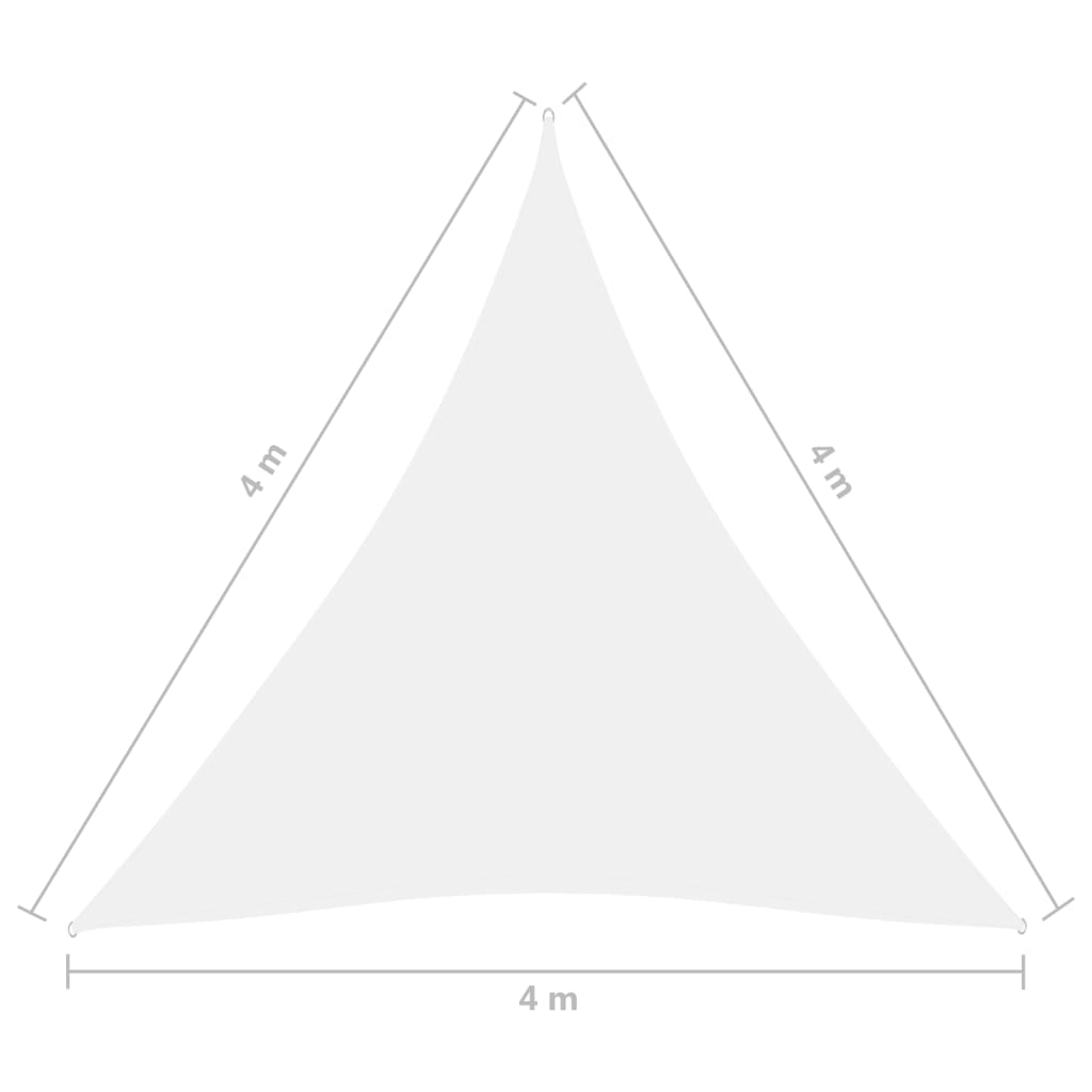 vidaXL Stínící plachta oxfordská látka trojúhelníková 4 x 4 x 4 m bílá