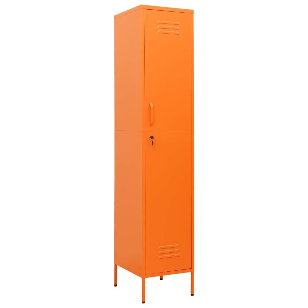 vidaXL Uzamykatelná skříň oranžová 35 x 46 x 180 cm ocel