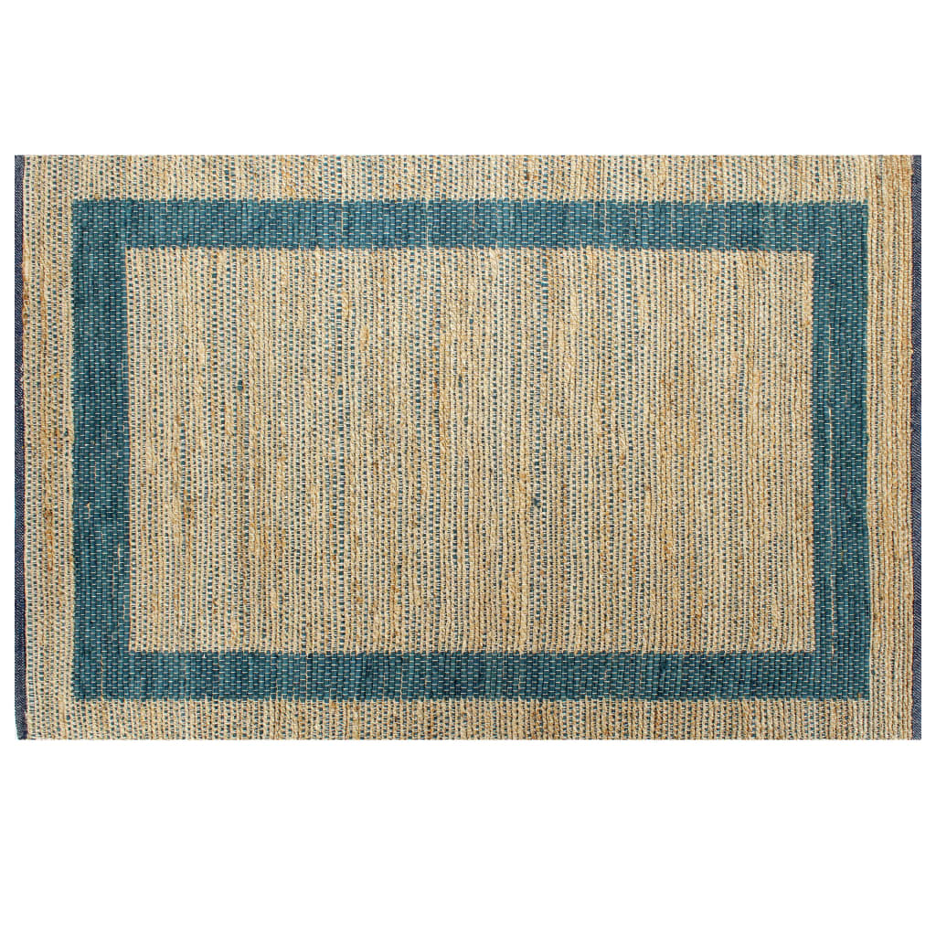 vidaXL Ručně vyráběný koberec juta modrý 120 x 180 cm
