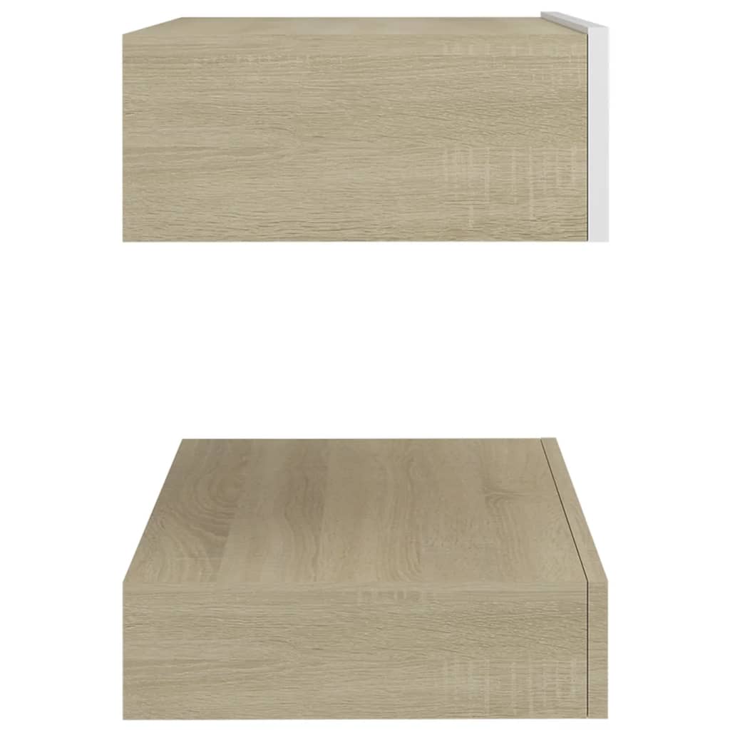 vidaXL Noční stolek bílý a dub sonoma 60 x 35 cm dřevotříska