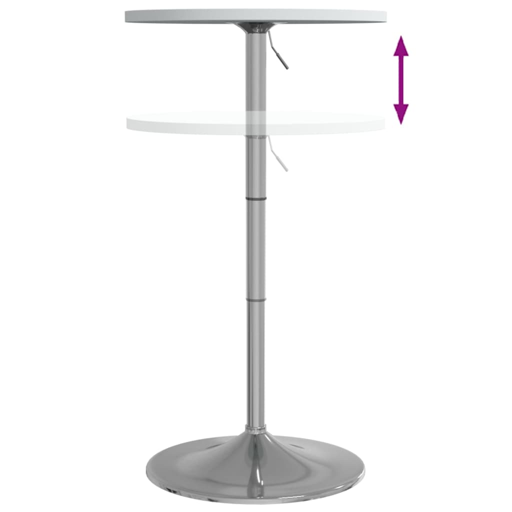 vidaXL Barový stůl bílý 50x50x90 cm kompozitní dřevo chromovaná ocel