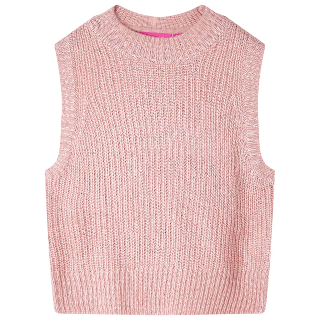 Dětská svetrová vesta pletená světle růžová 92