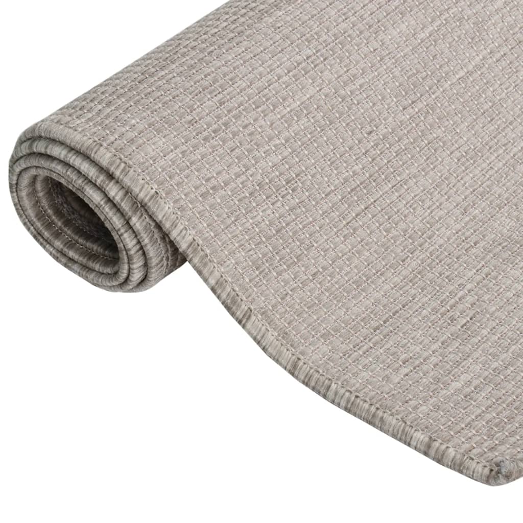 vidaXL Venkovní hladce tkaný koberec 120x170 cm taupe