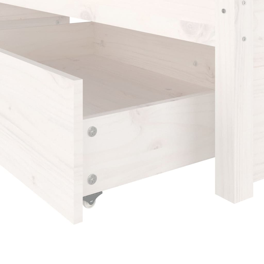 vidaXL Rám postele se zásuvkami bílý 160 x 200 cm
