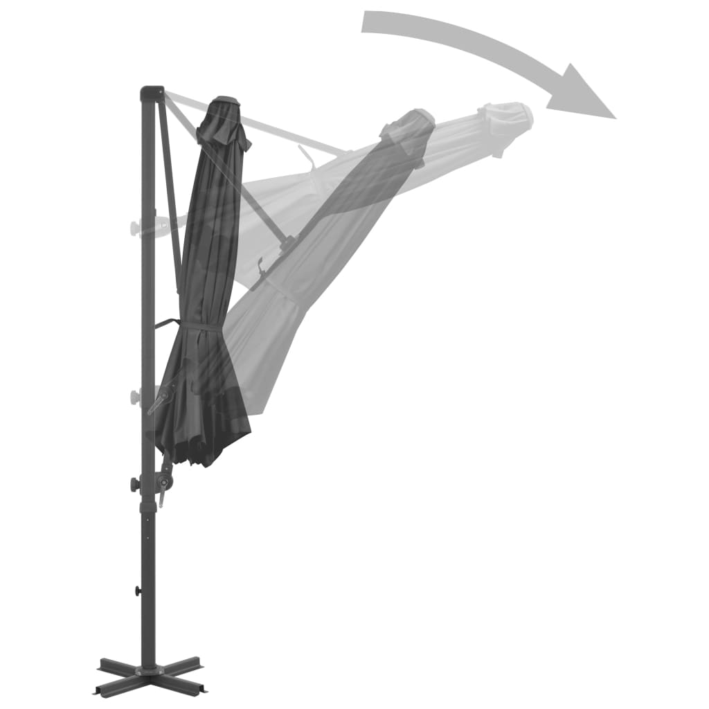 vidaXL Konzolový slunečník s hliníkovou tyčí 300 cm antracitový