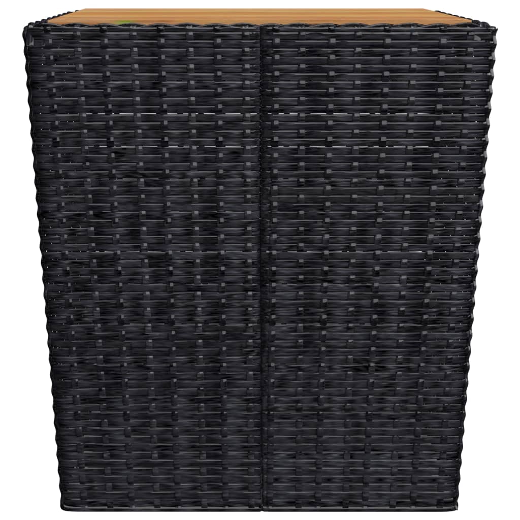 vidaXL 3dílný bistro set polyratan a akáciové dřevo černý