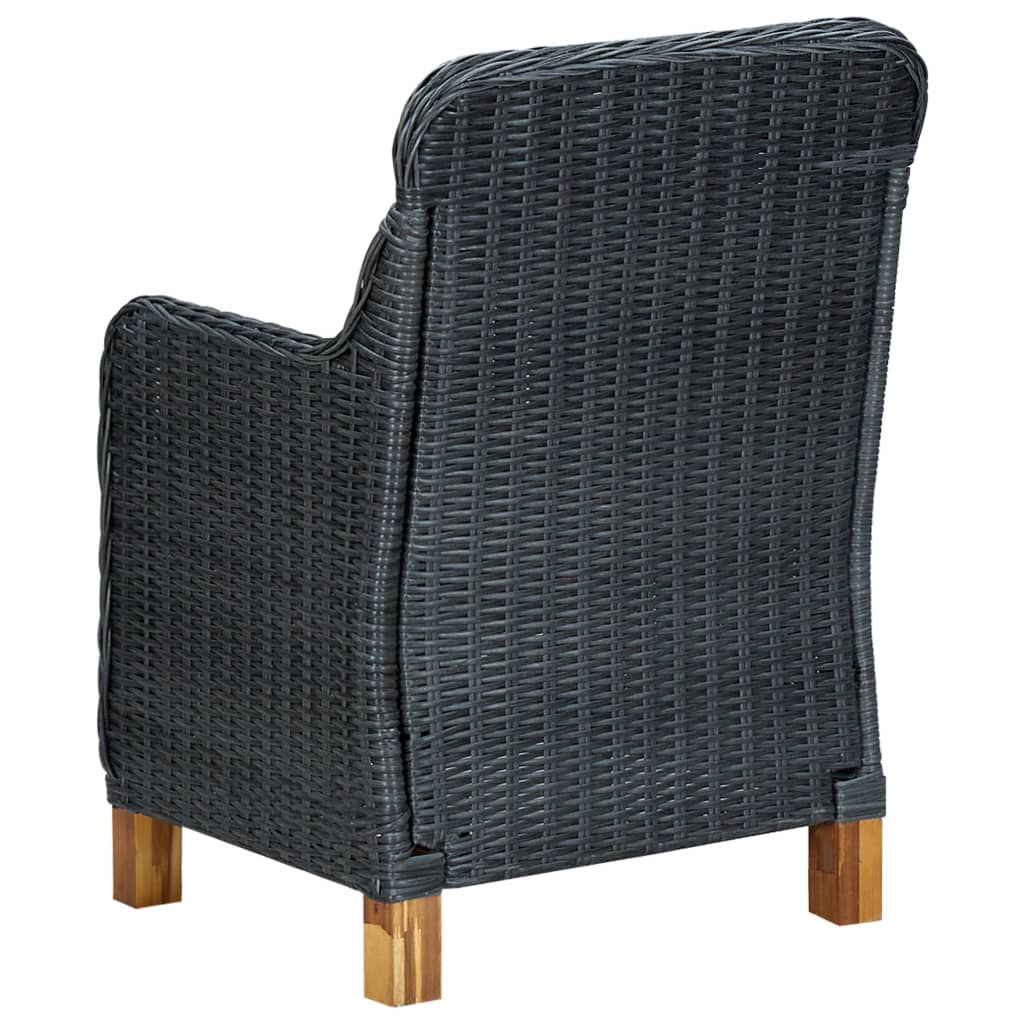 vidaXL Zahradní židle s poduškami 2 ks polyratan tmavě šedé