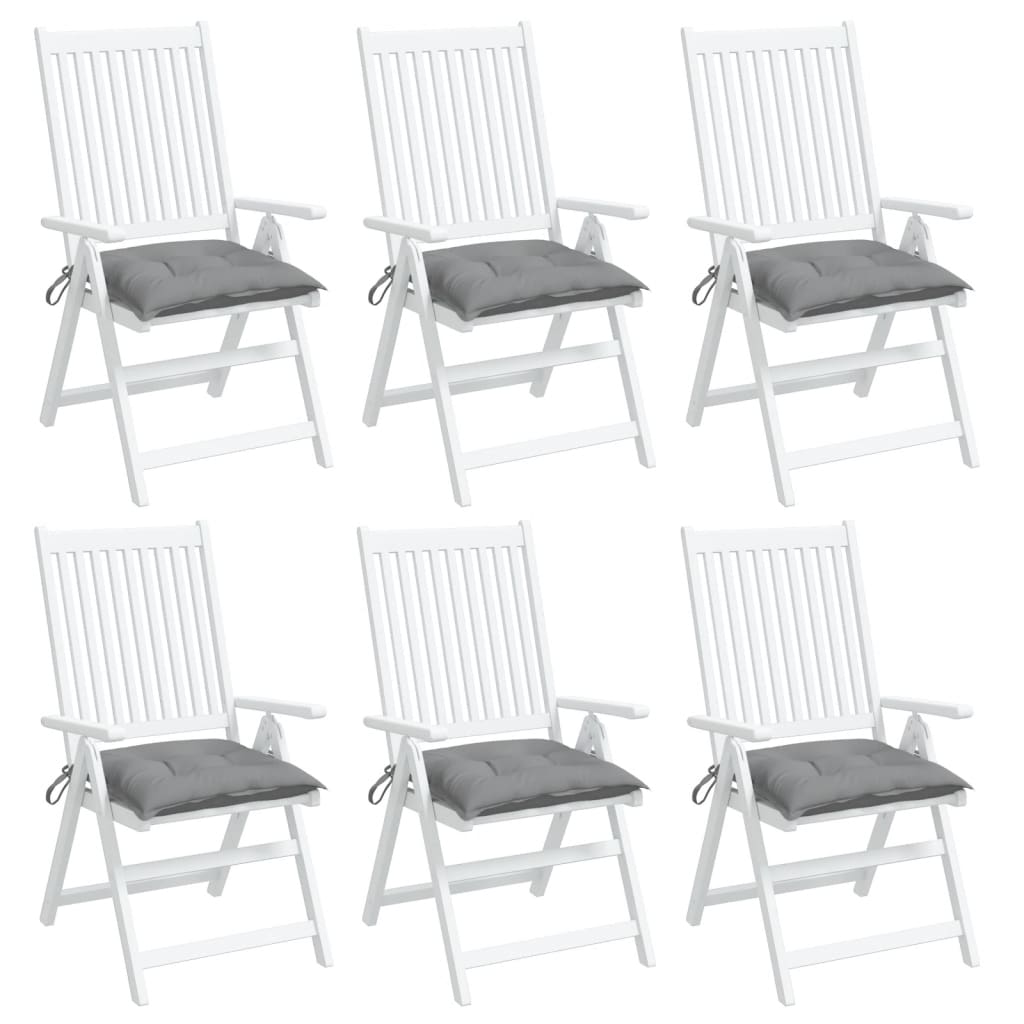 vidaXL Podušky na židli 6 ks šedé 40 x 40 x 7 cm látka oxford