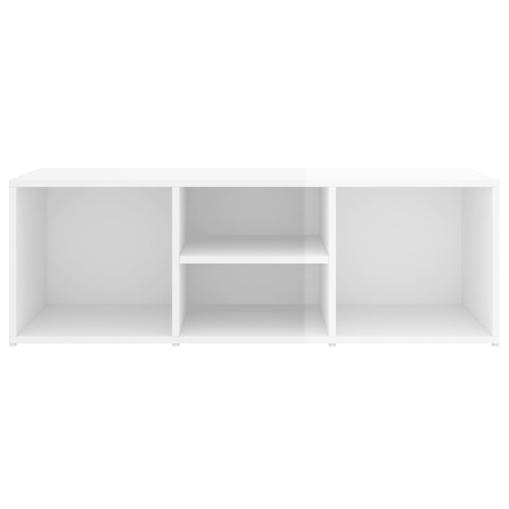 vidaXL Botníková lavice lesklá bílá 105 x 35 x 35 cm dřevotříska