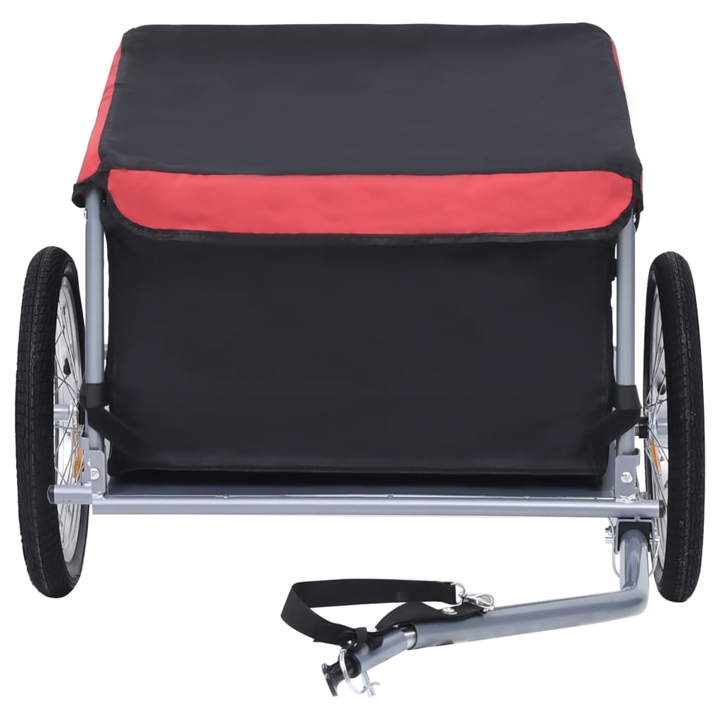 vidaXL Vozík za kolo černý a červený 65 kg