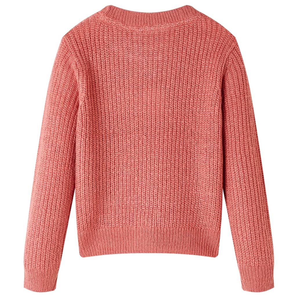 Dětský svetr pletený středně růžový 92