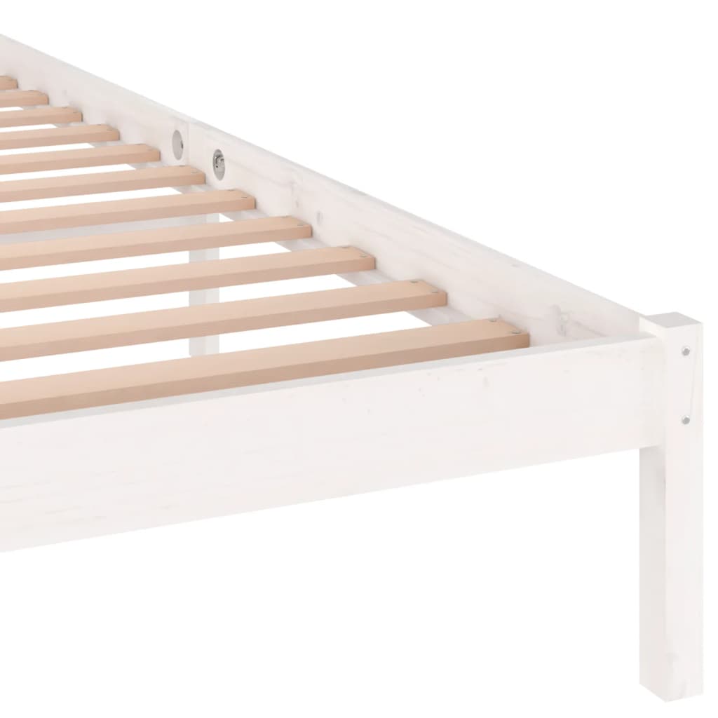 vidaXL Rám postele masivní borové dřevo 140 x 200 cm bílý
