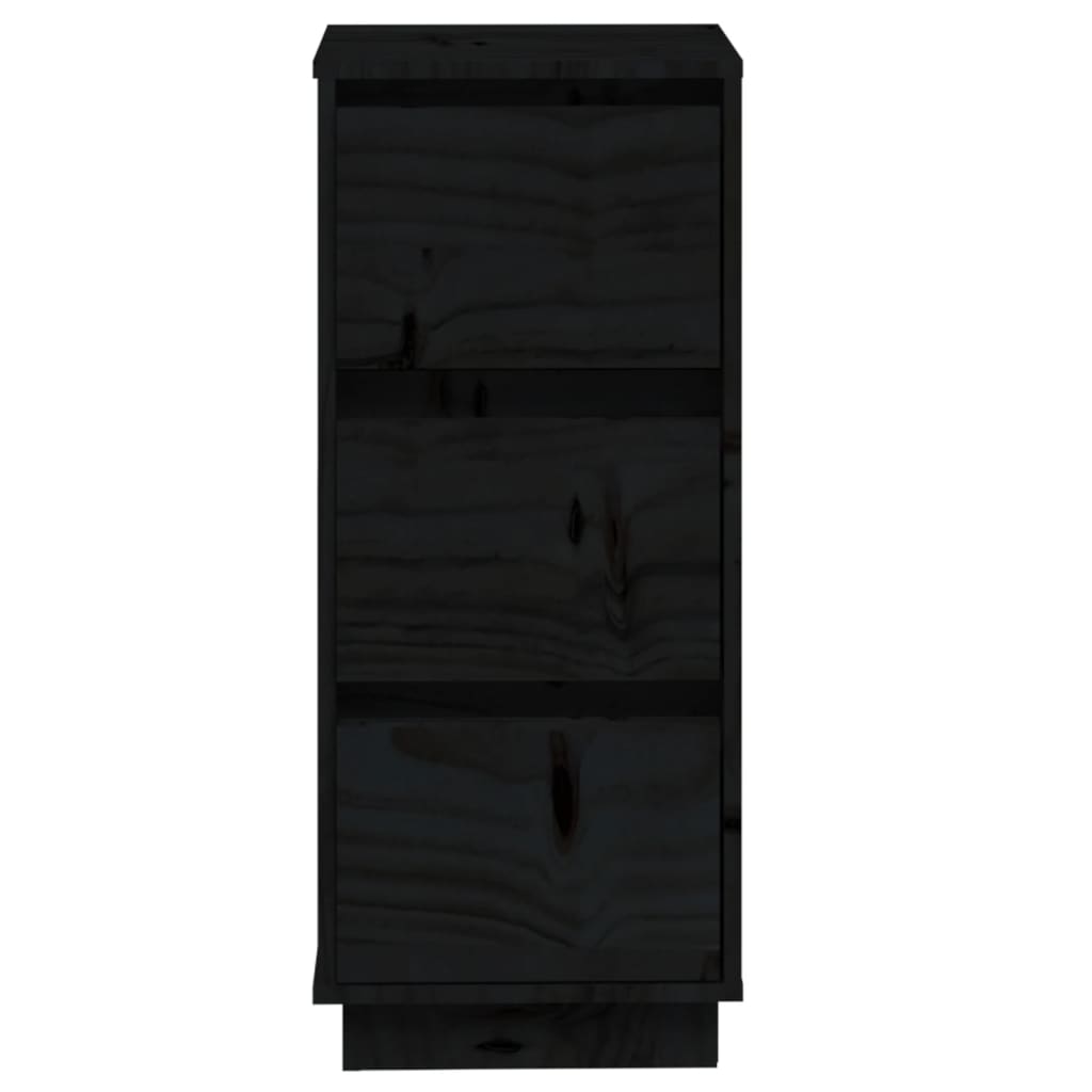 vidaXL Příborník černý 32 x 34 x 75 cm masivní borové dřevo