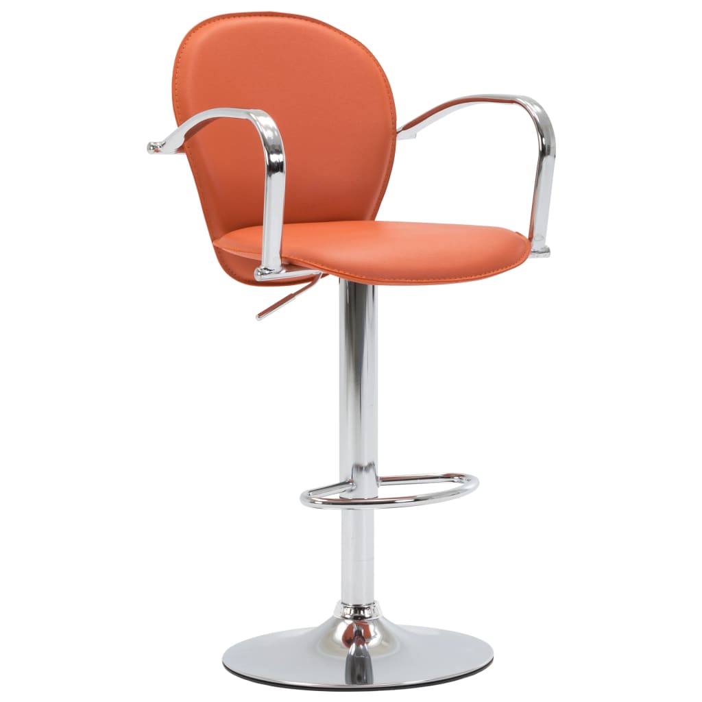 vidaXL Barová stolička s područkami oranžová umělá kůže