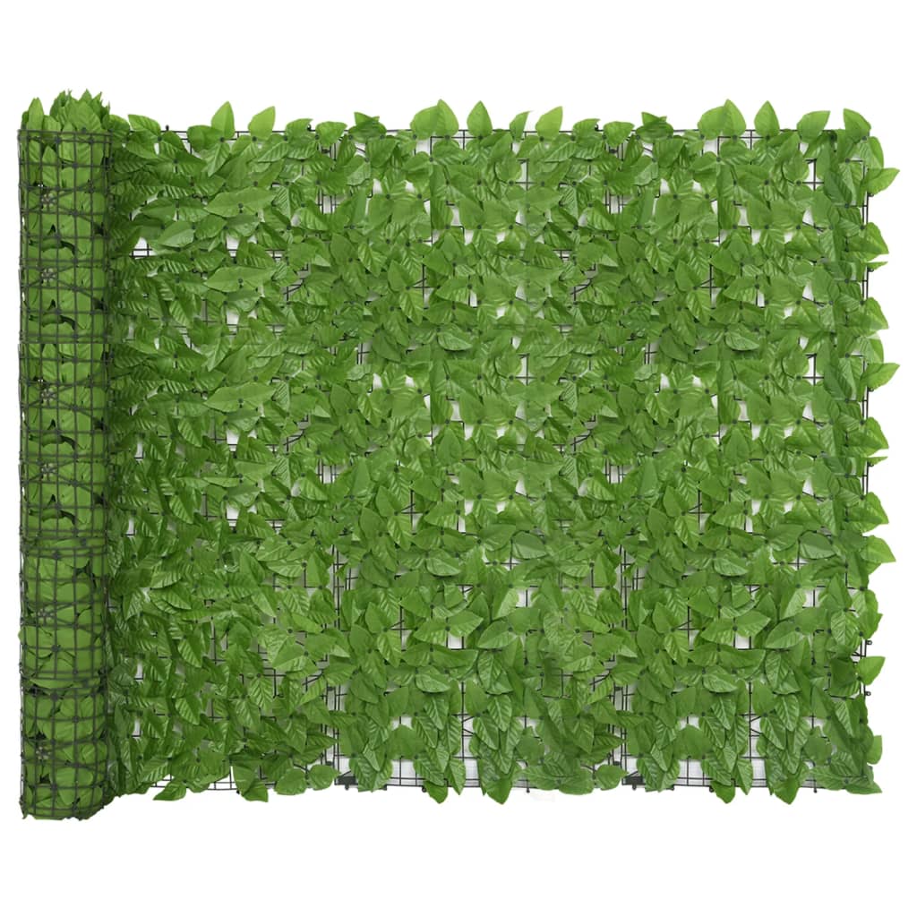 vidaXL Balkónová zástěna se zelenými listy 600 x 150 cm