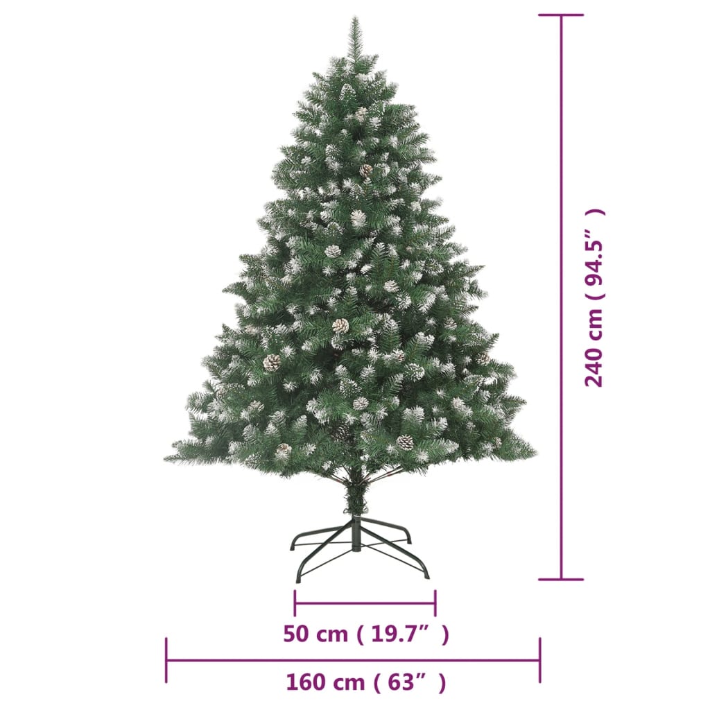 vidaXL Umělý vánoční stromek se stojanem 240 cm PVC