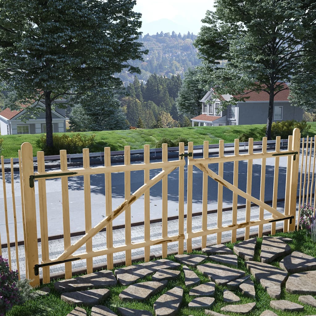 vidaXL Dvoukřídlá zahradní brána lískové dřevo 300 x 120 cm