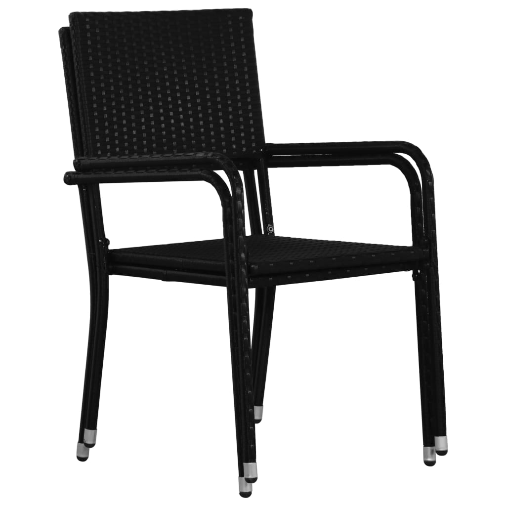 vidaXL Zahradní jídelní židle 2 ks černé polyratan