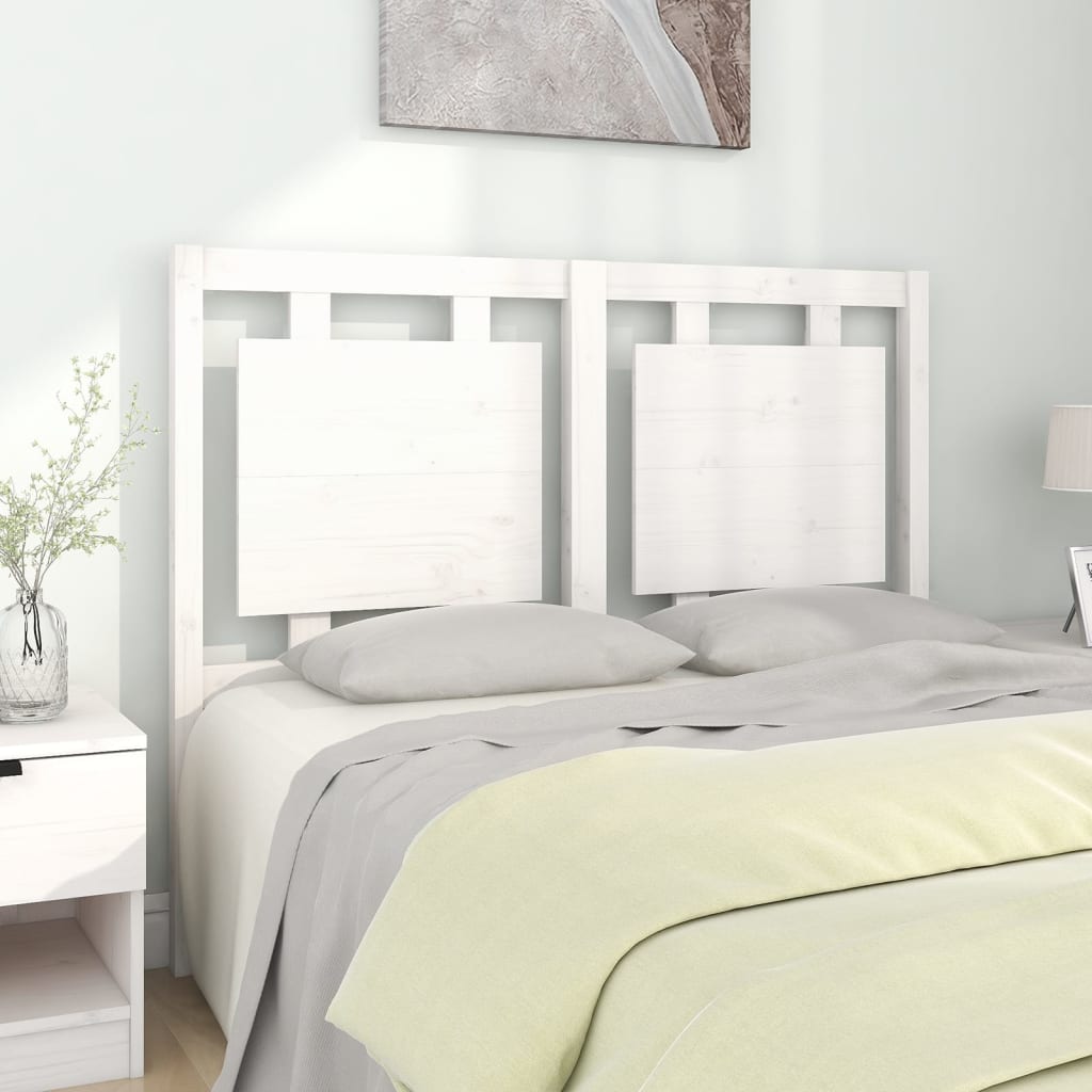 vidaXL Čelo postele bílé 125,5 x 4 x 100 cm masivní borovice