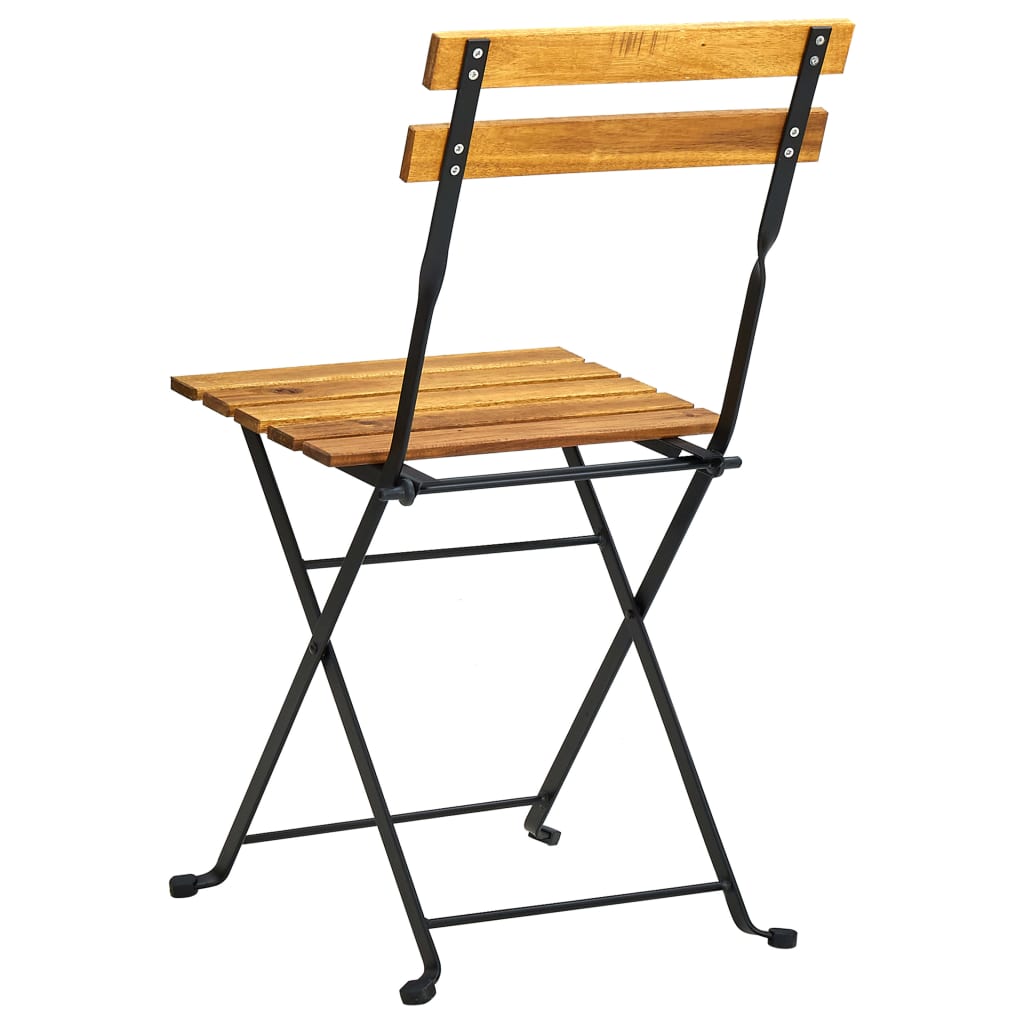 vidaXL Skládací zahradní židle 2 ks ocel a masivní akáciové dřevo