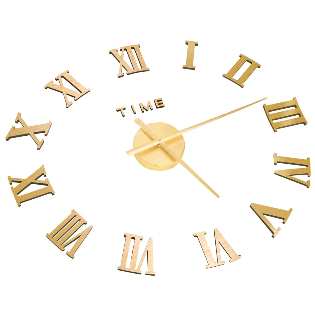 vidaXL 3D nástěnné hodiny moderní design zlaté 100 cm XXL