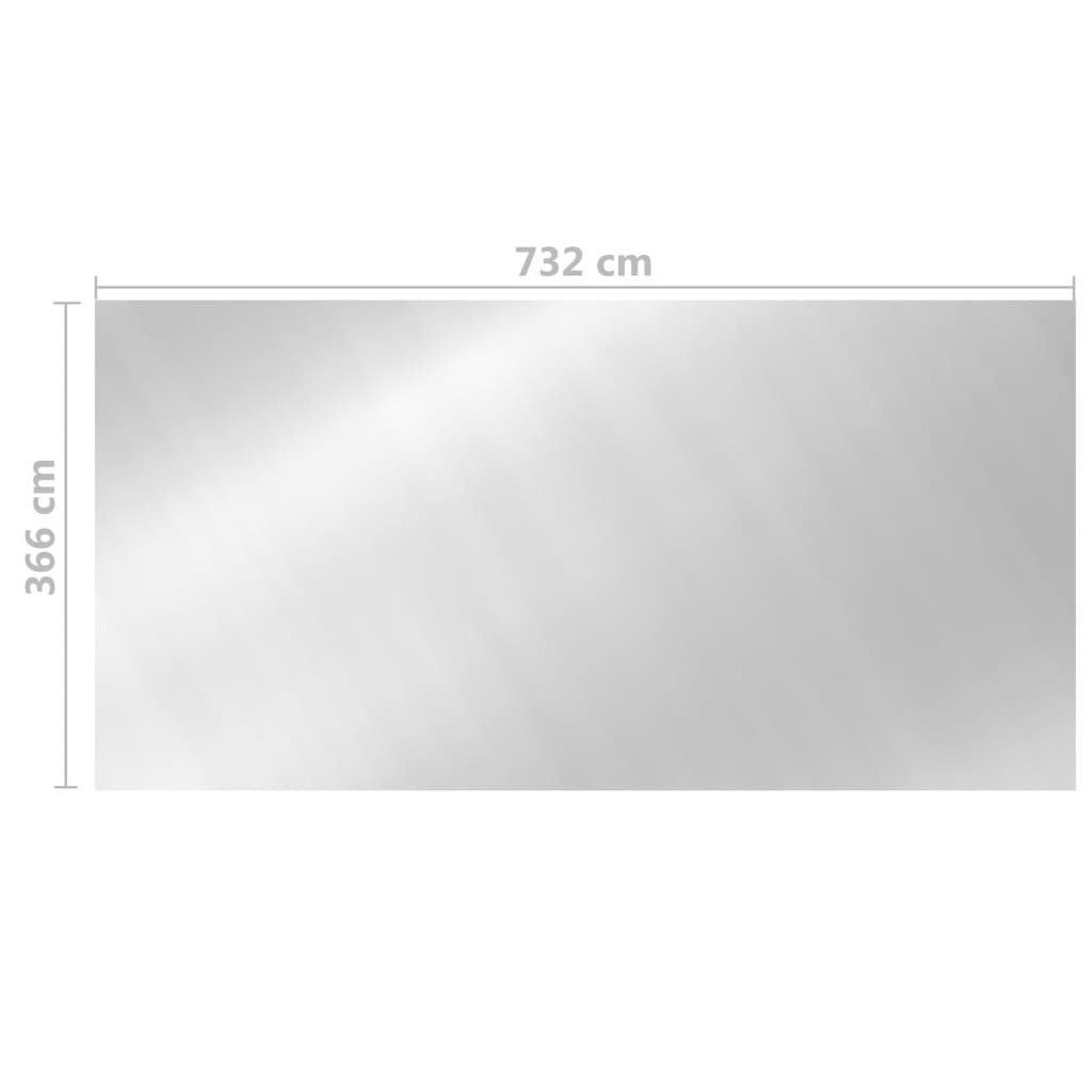 vidaXL Krycí plachta na bazén stříbrná 732 x 366 cm PE