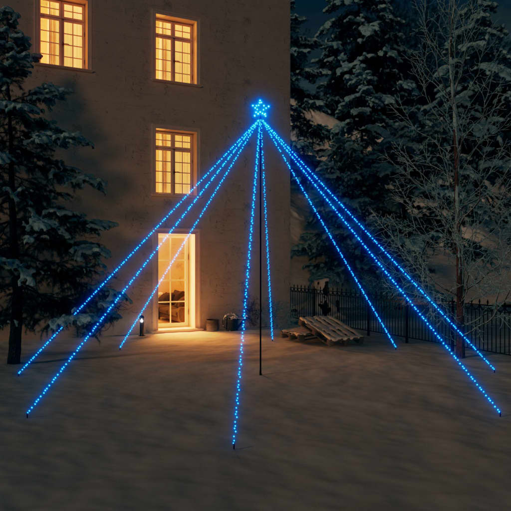 vidaXL Vánoční světelný strom dovnitř i ven 800 LED modrý 5 m