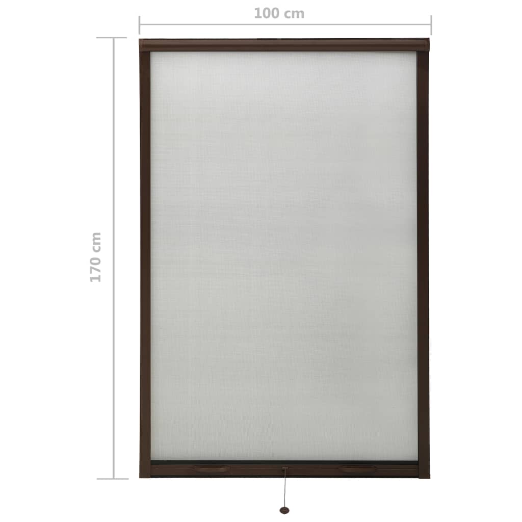 vidaXL Rolovací okenní síť proti hmyzu hliník hnědá 100 x 170 cm