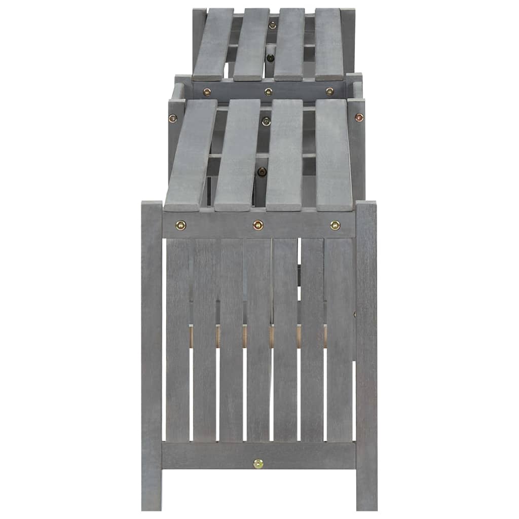 vidaXL Zahradní rohová lavice s truhlíkem 117 cm masivní akácie šedá