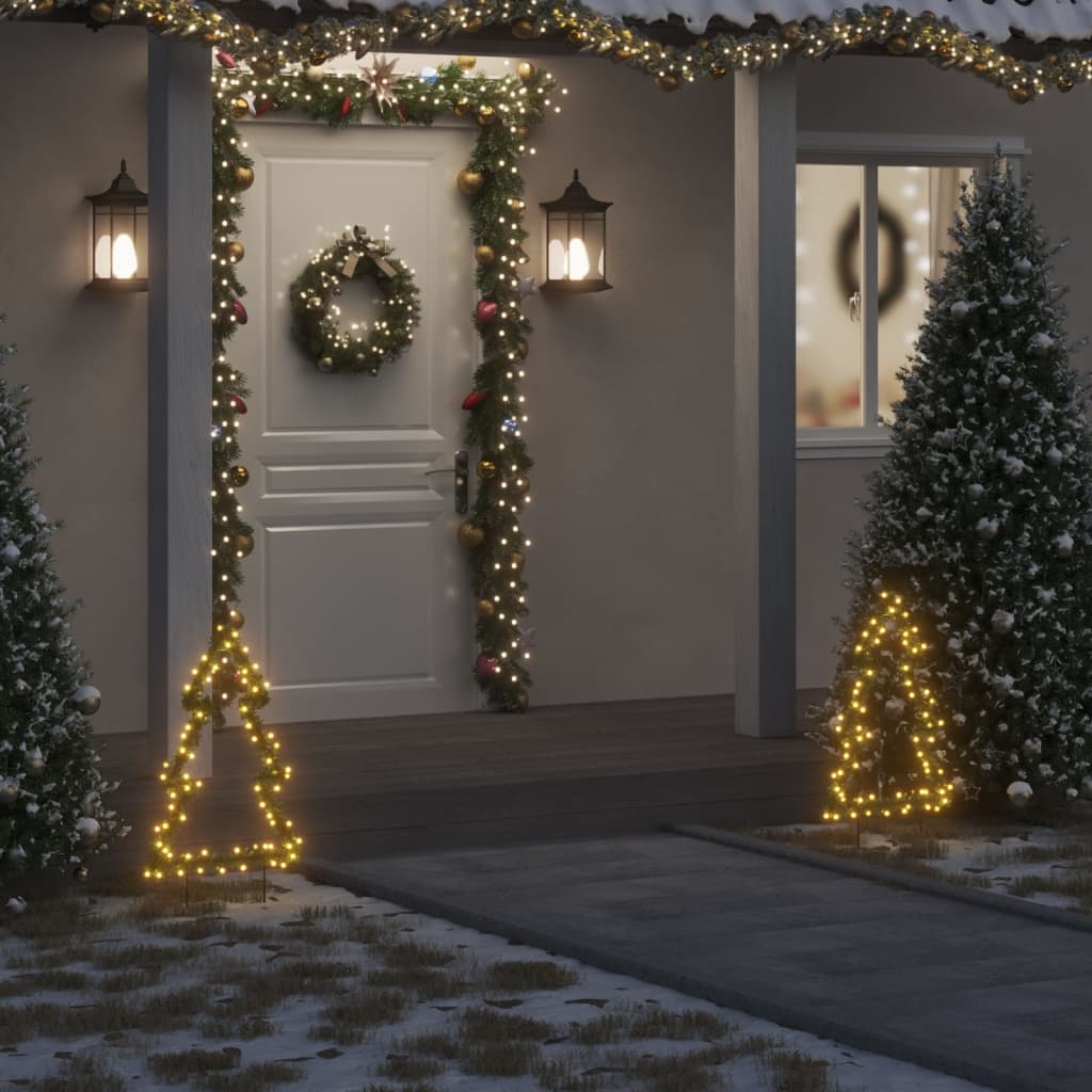 vidaXL Vánoční světelná dekorace s hroty Stromek 80 LED diod 60 cm