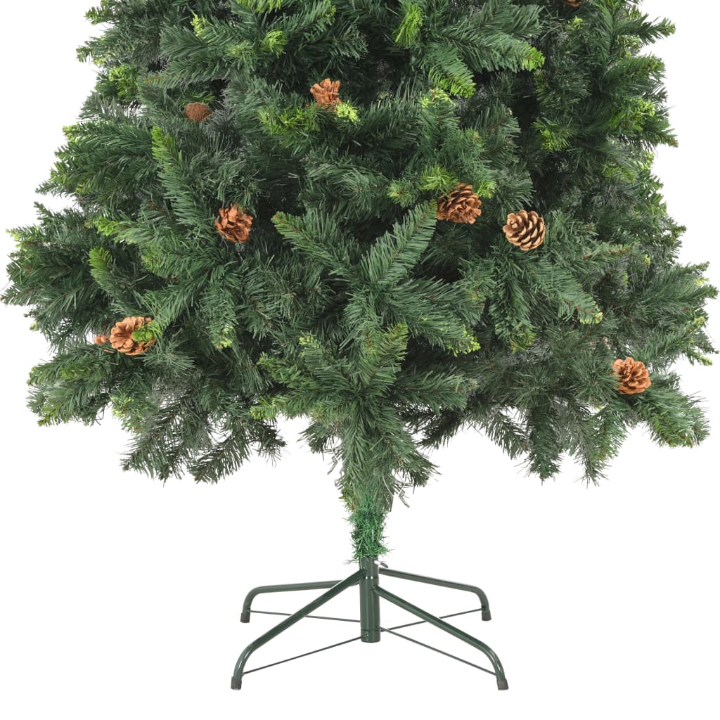 vidaXL Umělý vánoční stromek se šiškami zelený 210 cm